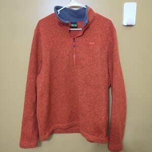 Koppen Medium Weight Orange Fleece 1/4 Zip XL Outdoor Preppy
